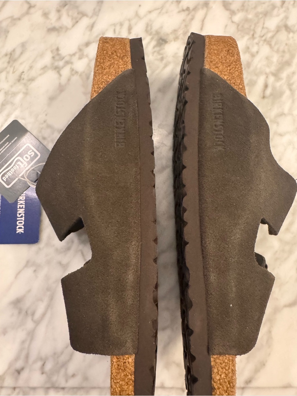 Birkenstock Arizona Sandals in Mocha Dark Brown Suede Narrow Soft Footbed 40 - Picture 9 of 14